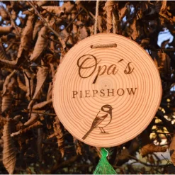 Geschenk für Opa zum Geburtstag - Meisenknödelhalter mit Gravur „Opas Piepshow“ - Geschenkidee Garten