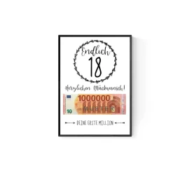 Geschenk für Sohn | Tochter | zum 18.Geburtstag | Geldgeschenk | Poster