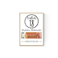 Geschenk für Sohn | Tochter | zum 18.Geburtstag | Geldgeschenk | Poster