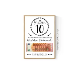 Geschenk für Sohn | Tochter | zum 10.Geburtstag | Geldgeschenk | Poster