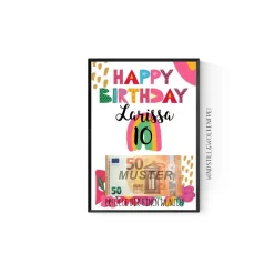 Geschenk für Tochter zum 10.Geburtstag | Geldgeschenk | Poster personalisierbar mit Namen