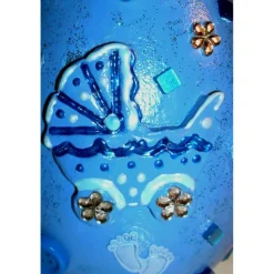 Geschenk HALLO BABY BLAU Geschenk zur Taufe Babyparty Geburt Deko-Ei Deko fürs Babyzimmer für Jungen