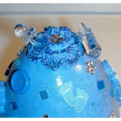 Geschenk HALLO BABY BLAU Geschenk zur Taufe Babyparty Geburt Deko-Ei Deko fürs Babyzimmer für Jungen