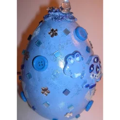 Geschenk HALLO BABY BLAU Geschenk zur Taufe Babyparty Geburt Deko-Ei Deko fürs Babyzimmer für Jungen