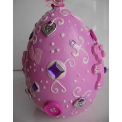 Geschenk HALLO BABY ROSA Geschenk zur Taufe Babyparty Geburt Deko-Ei Deko fürs Babyzimmer für Mädchen