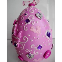 Geschenk HALLO BABY ROSA Geschenk zur Taufe Babyparty Geburt Deko-Ei Deko fürs Babyzimmer für Mädchen