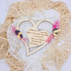 Geschenk Hebamme | Hebamme mit Herz | Dankeschön Hebamme mit Trockenblumenstrauß | personalisiertes Geschenk