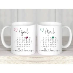 Geschenk Hochzeit Tassen Set, Tassen Mr & Mrs Namen Hochzeitsdatum, Hochzeitsgeschenk Brautpaar personalisiert
