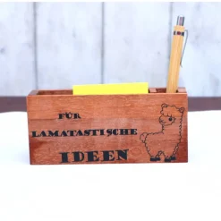 Geschenk Idee mit graviertem Kugelschreiber Notizzettelhalter Gedankensammler