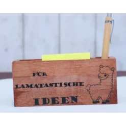 Geschenk Idee mit graviertem Kugelschreiber Notizzettelhalter Gedankensammler