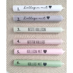 Geschenk Kollegin mit Herz Kollege Geschenkset Dankeschön Dekoherz Kerzenhalter rund Kerzenset Geschenkset Stabkerze Hol