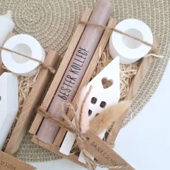 Geschenk Kollegin mit Herz Kollege Geschenkset Dankeschön Haus / Lichthaus Kerzenhalter rund Kerzenset Geschenkset Stabk
