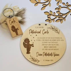 Geschenk Patentante Taufe - personalisiertes Holzschild für die Patentante - Geschenk Patentante - Taufgeschenk Patin