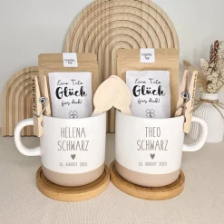 Geschenk personalisiert Hochzeit Tasse Set Geschenkset Hochzeitsgeschenk