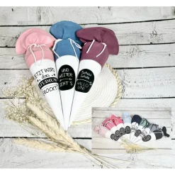 Geschenk Studium Uni kleine Schultüte weiterführende Schule aus Musselinstoff 35 cm