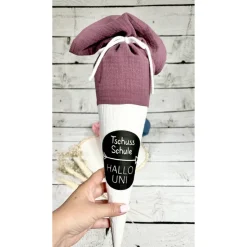 Geschenk Studium Uni kleine Schultüte weiterführende Schule aus Musselinstoff 35 cm