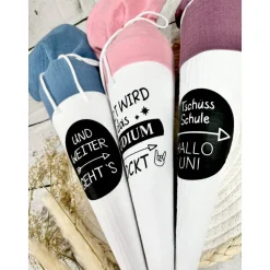 Geschenk Studium Uni kleine Schultüte weiterführende Schule aus Musselinstoff 35 cm