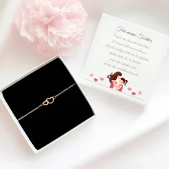 Geschenk Tochter von Mutter, Herz Armband Edelstahl, Geburtstagsgeschenk Tochter