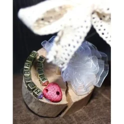 Geschenk Valentinstag HEIRATE MICH abstrakt gestalteter Herzaufsteller aus Holz m. Acrylfarbe im Shabby-Stil gestaltet