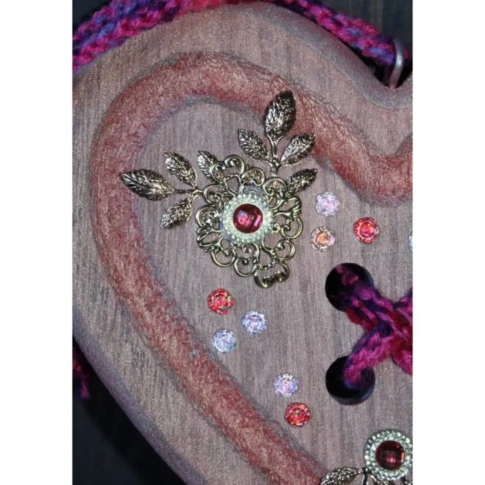 Geschenk Valentinstag ICH LIEBE DICH abstrakt gestaltetes Herz aus Holz mit Acrylfarbe im Shabby-Stil gestaltet