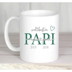 Geschenk Vatertag Tasse weltbester Papa mit Namen personalisiert Keramik