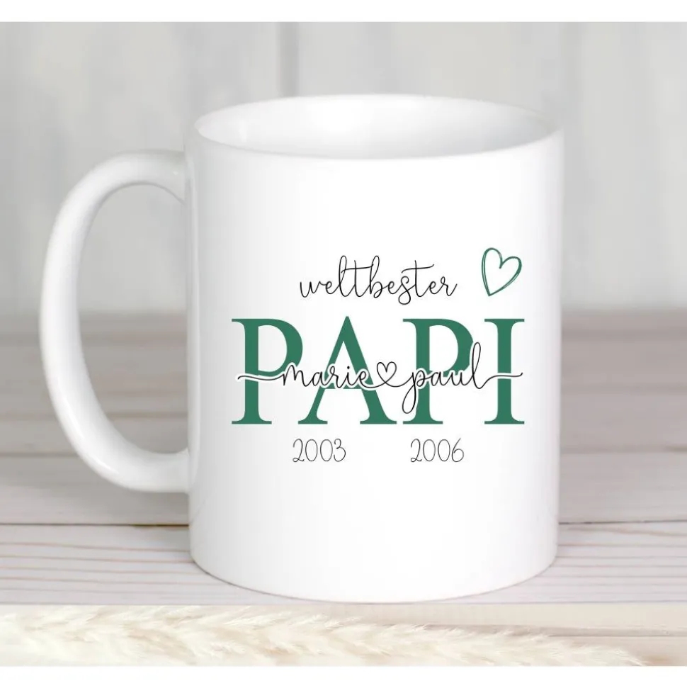 Geschenk Vatertag Tasse weltbester Papa mit Namen personalisiert Keramik