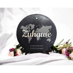 Geschenk zum Einzug / Einzugsgeschenk / Schiefertafel / Einzug Haus / Einzugsgeschenk Personalisiert / Geschenk mit Koor