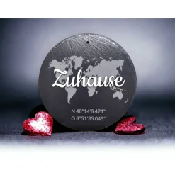 Geschenk zum Einzug / Einzugsgeschenk / Schiefertafel / Einzug Haus / Einzugsgeschenk Personalisiert / Geschenk mit Koor