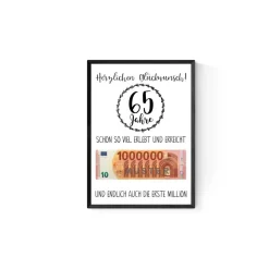 Geschenk zum 65.Geburtstag | Geldgeschenk | Poster| Fünfundsechzig | Fünfundsechzigster |