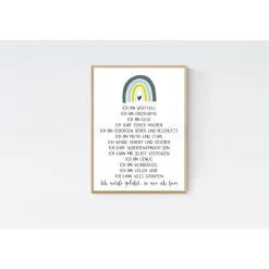 Geschenk zum Schulanfang Einschulung Affirmationen Affirmationsposter Kinder petrol