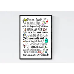 Geschenk zum Schulanfang Einschulung Wünsche Mutmacher Poster Kinderzimmer Druck