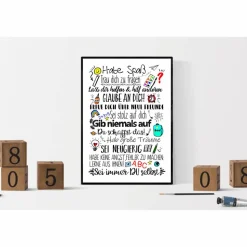 Geschenk zum Schulanfang Einschulung Wünsche Mutmacher Poster Kinderzimmer Druck