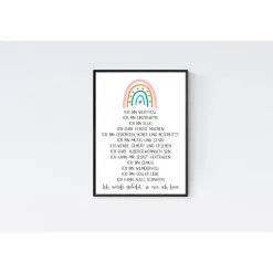 Geschenk zum Schulanfang Einschulung Affirmationen Affirmationsposter Kinder Kind Pink