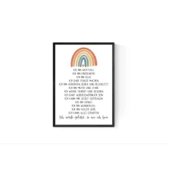 Geschenk zum Schulanfang Einschulung Affirmationen Affirmationsposter Kinder Kind Bild Boho