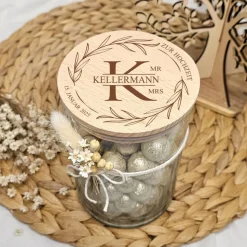 Geschenk zum Valentinstag personalisiert Naschglas Valentinstagsgeschenk Süßigkeiten Glas Vorratsglas graviert