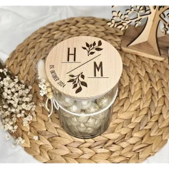 Geschenk zum Valentinstag personalisiert Naschglas Valentinstagsgeschenk Süßigkeiten Glas Vorratsglas graviert