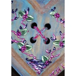 Geschenk zum Valentinstag ICH LIEBE DICH abstrakt gestaltetes Herz aus Holz mit Acrylfarbe im Shabby-Stil bemalt