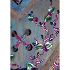 Geschenk zum Valentinstag ICH LIEBE DICH abstrakt gestaltetes Herz aus Holz mit Acrylfarbe im Shabby-Stil bemalt