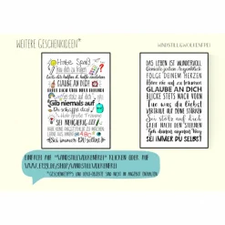 Geschenk zur Einschulung  Schulanfang Wünsche Mutmacher Poster Kinderzimmer Druck Einhorn