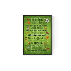 Geschenk zur Einschulung Schulanfang Wünsche Mutmacher Poster Kinderzimmer Druck Fussball Jungs