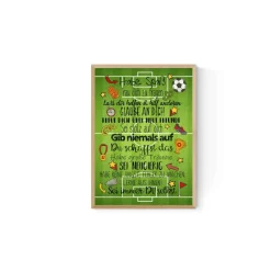 Geschenk zur Einschulung Schulanfang Wünsche Mutmacher Poster Kinderzimmer Druck Fussball Jungs