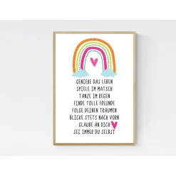 Geschenk zur Kommunion Erstkommunion Firmung Wünsche Mutmacher Poster Kinderzimmer