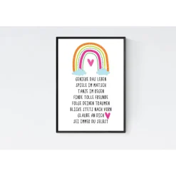 Geschenk zur Kommunion Erstkommunion Firmung Wünsche Mutmacher Poster Kinderzimmer