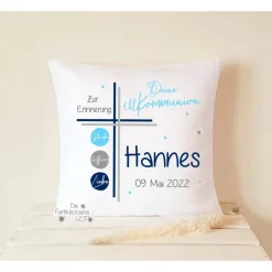Geschenk zur Kommunion, Kissen personalisiert Monogramm, Kommuniongeschenk, Geschenk zur Konfirmation