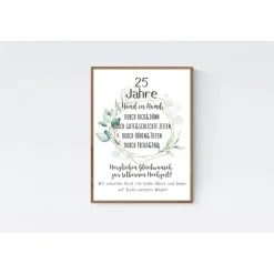 Geschenk zur Silbernen Hochzeit Wünsche Silberne Hochzeit Poster Druck