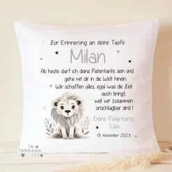 Geschenk zur Taufe Kissen personalisiert, Taufkissen mit Namen, Kissen mit Spruch, Taufbrief