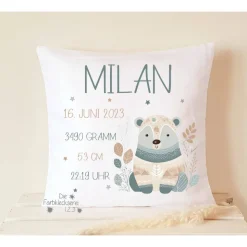 Geschenk zur Taufe Kissen personalisiert, Taufkissen mit Namen, Kissen mit Spruch, Taufbrief