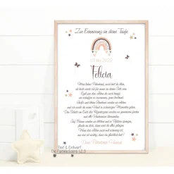 Geschenk zur Taufe Patenkind, Taufbrief Mädchen, Patenbrief Patentante Patenonkel