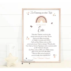 Geschenk zur Taufe Patenkind, Taufbrief Mädchen, Patenbrief Patentante Patenonkel