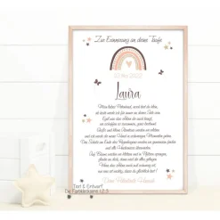 Geschenk zur Taufe Patenkind, Taufbrief Mädchen, Patenbrief Patentante Patenonkel